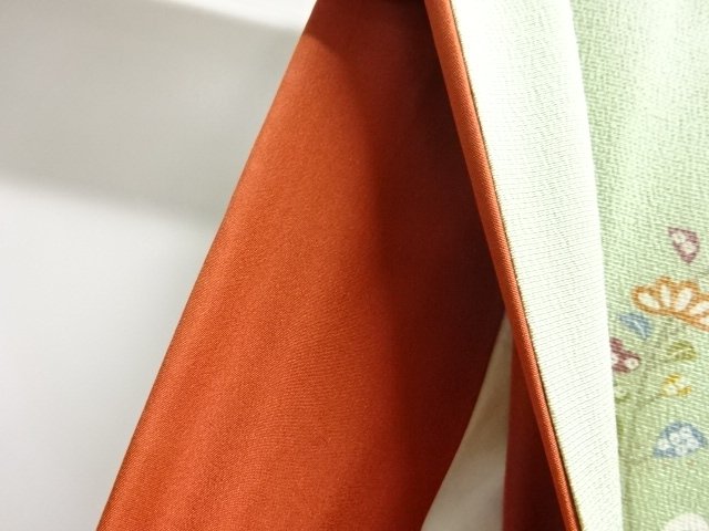  流水に秋草模様小紋着物